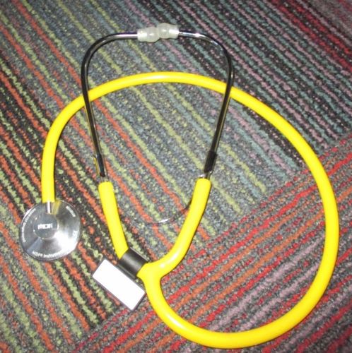 MDF INSTRUMENTS 727 YELLOW TUBE SINGLE HEAD STETHOSCOPE, GUC READY FOR USE