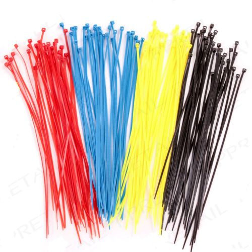 1000 x nylon plastic zip trim wrap cable loop ties fasten wire self-locking cord for sale
