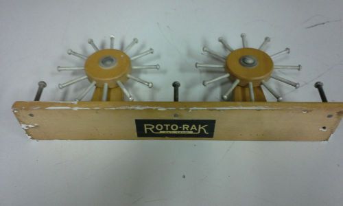 SCARF BELT DISPLAY RACK 2 SPINNING WHEELS . WOODEN . ROTO-RACK