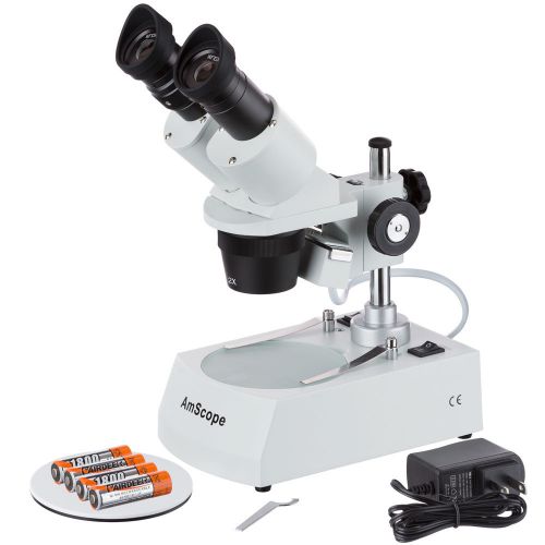 Cordless led top and bottom lights stereo microscope 20x-40x for sale