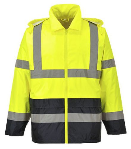 Portwest hi-vis classic contrast rain jacket 190t sizes m-5xl uh443 lightweight for sale