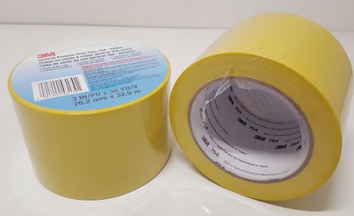 2 New Rolls 3M 764 General Purpose Vinyl Tape 3 in x 36 yard Yellow