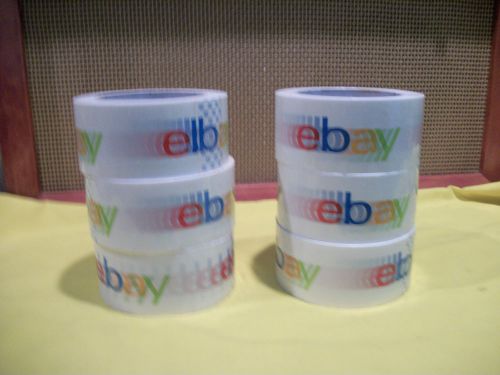 6 Rolls eBay Logo BOPP Shipping Tape Each 75 Yards x 2&#034;  = 450 Yards - Free Ship