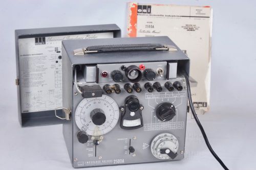 ESI 250-DA IMPEDANCE BRIDGE w/ LID AND MANUAL -Vintage Electronic Test Equipment