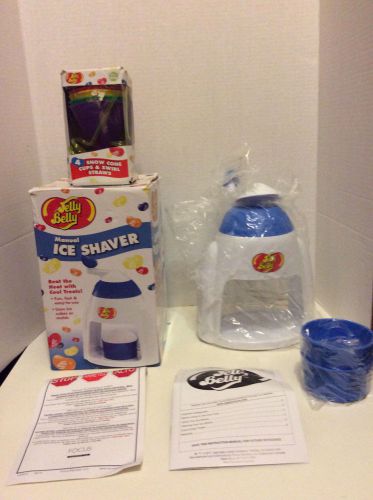 Jelly Belly Ice Shaver and Jelly Belly cones and swirly straws, NEW in box!