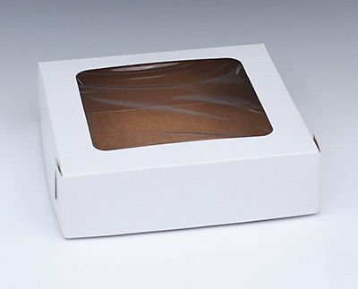 9&#034; x 9&#034; x 2-1/2&#034; White Bakery Box - With Window (250 Boxes)