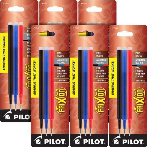 Pilot Gel Ink Refills for Frixion Erasable Gel Ink Pen, Fine Point - Pack of 18