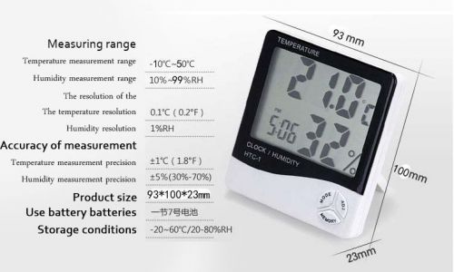 2pc Digital LCD White Thermometer Hygrometer Temperature Humidity Meter Gauge