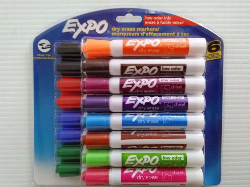 Expo 2 Low-Odor Dry Erase Markers, Chisel Tip, 16-Pack, Assorted New