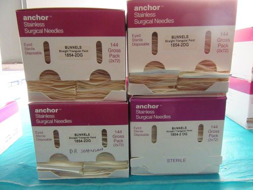anchor stainless surgical needles bunnels straight triangular point 1854-2DG