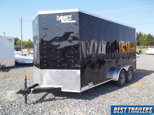 2016 Look 7 x 16 enclosed cargo atv utv trailer New extra height 7 ft tall