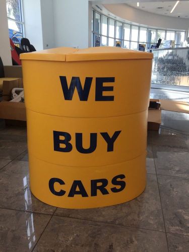 Poletector 3 ring pole cover yellow round &#034;we buy cars&#034; for sale