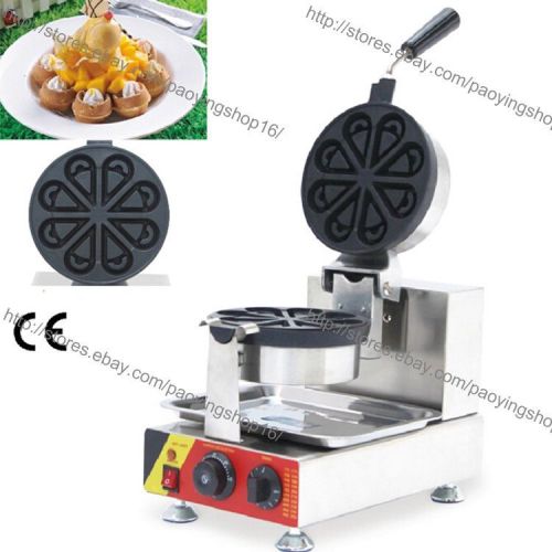 Commercial Nonstick Electric Rotating Ice Cream Waffle Maker Iron Baker Machine