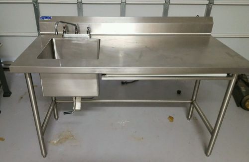 Food Prep Work Table  Commercial Grade/Backsplash Sink  and cutting  table