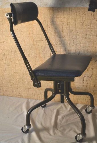 Steampunk art deco industrial office desk chair machine age w/ casters clean for sale