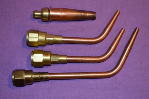 Lot of 4 Copper &amp; Brass Welding Torch Tips 4-UM-1 000 2 0 4-GBN