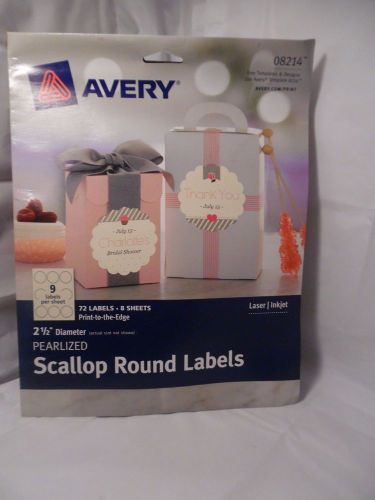 Avery Pearlized Scallop Round Labels, 2.5-Inch Diameter, Pack of 72, 08214