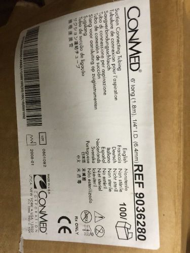 Conmed suction connecting tubing, 6 feet long, 1/4&#034; i.d., new for sale