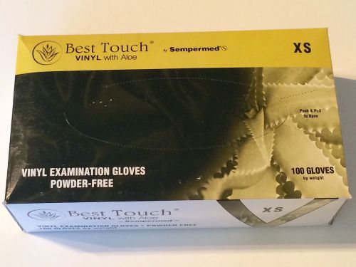 Vinyl Aloe Gloves Box 100 Powder Free Disposable Size XS Best Touch Sempermed