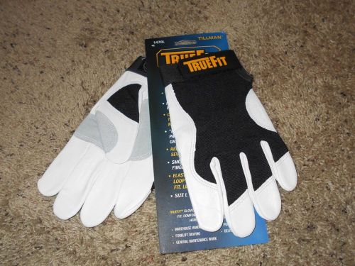 Tillman Black And White TrueFit Goatskin And Spandex Premium Gloves #1470 Size L