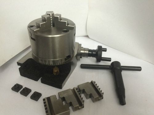 3&#034; (75 mm) regular horizontal vertical rotary table 3 slots+ 80 mm 3 jaws chuck for sale