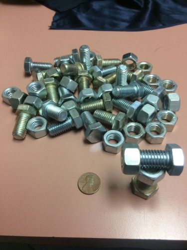 Bolts nuts plated steel hex head  mixed grades steampunk  craft supply for sale