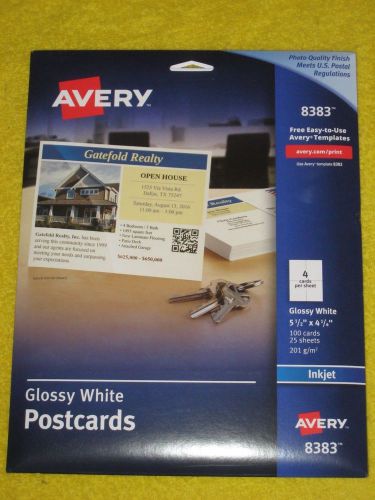 Avery 8383 Ink Jet Glossy White Photo Quality Post Cards 5 1/2&#034; x 4 1/4&#034; 100pk