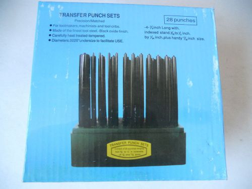 28 PC Transfer Punch Set 3/32 to 1/2, in increments of 1/64 plus 17/32 punch