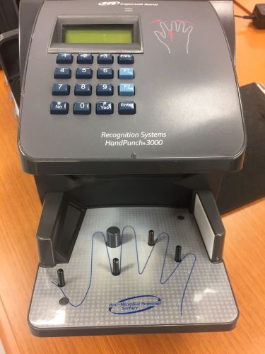 IR Ingersoll Rand Recognition System Hand Punch 3000 Biometric Time Clock #0578