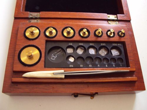 Vintage Christian Becker Gram Weights Calibration Set In Original Mahogany Case