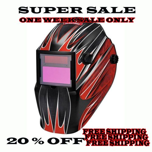 New lincoln electric red fierce variable-shade auto-darkening welding helmet for sale