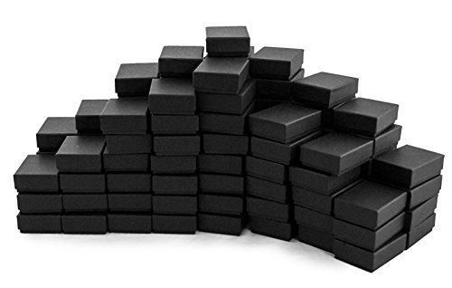 Black Matte Paper Cotton Filled Jewelry Box #11 (Case of 100)