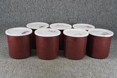 Set Of 7 Cambro Plastic Food Containers Chocolate Brown W/Lids CCP27 - 2.7 Qt.