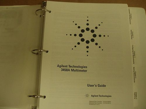 Agilent Technologies 3458A Multimeter Users Guide