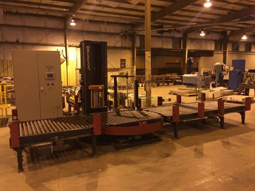 Wulftec WCA-200 Automatic Stretch Wrapping Machine, Late Model, Lots of Conveyor