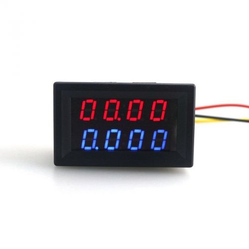 Digital 4 Bit Digits DC 200V 10A Voltmeter Ammeter Panel Red Blue LED Display