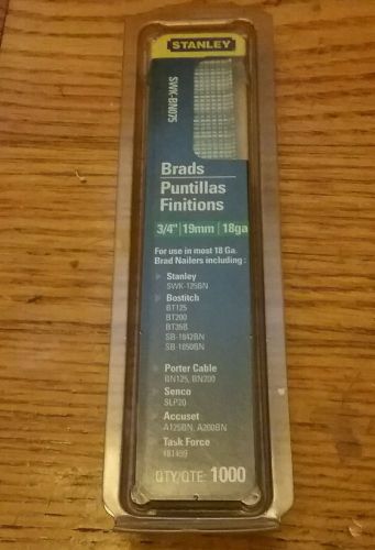 Stanley Bostitch SWK-BN075 - Pneumatic Brad Nails-3/4&#034; 18GA 19mm 1000 BRAD NAILS