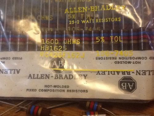 Allen bradley resistors 5% 2 watt rc42gf162j rc42gf 1600 ohm ohms lot 75 pcs for sale