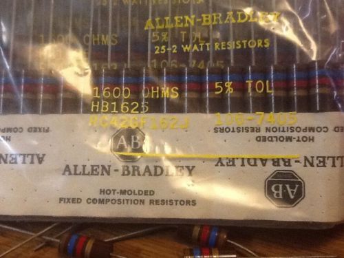 allen bradley resistors 5% 2 watt RC42GF162J RC42GF 1600 ohm ohms lot 75 pcs