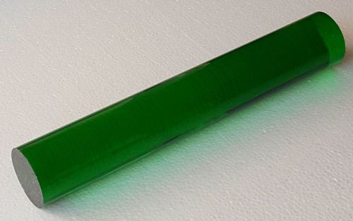 2” diameter clear green acrylic plexiglass lucite rod 12” inch (11 7/8&#034; long) for sale