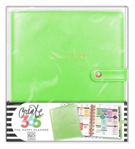 Used Create 365 Happy Planner ClassIc DELUXE COVER spring Green Heavy Duty Snap