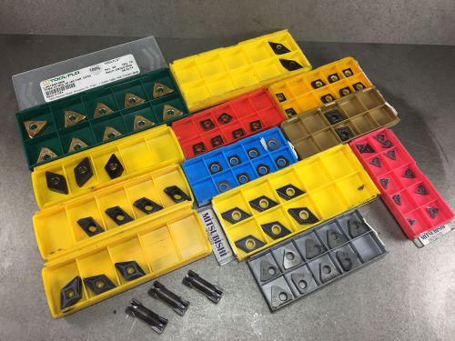 (lot of 76 pcs) carbide inserts from sandvik, kennametal, iscar, tool-flo for sale