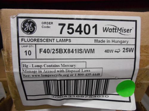 GE 75401 F40/25BX841IS/WM Fluorescent Bulbs LOT of 10
