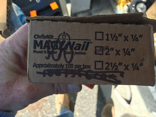 Mag Nail 2&#034; x 1/4&#034;   Survey Nails Lot of 500  100 Count Free Shipping