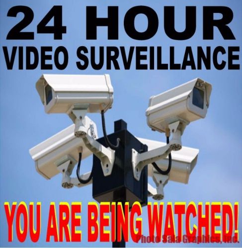 24 Hour Video Surveillance Decal. You&#039;re Being Watched Industrial Grade Security