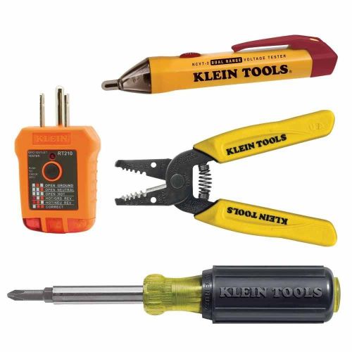 New klein tools 4-piece outlet switch installation kit voltage tester standard for sale