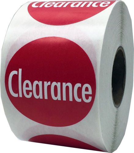 Red Clearance Labels - Retail Stickers for Store Clearance Items - 1.5&#034; Round...