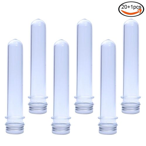 Rainbow-B 20 Clear Plastic Test Tubes with Caps 25x140mm(40ml) with 1 100ml P...