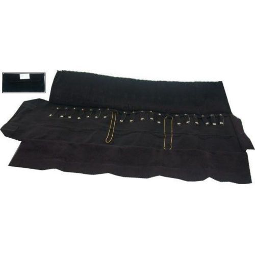 Black Velvet Chain Roll Up 20 Snaps Travel Display FindingKing