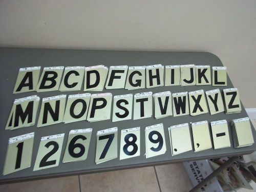265 PIECES HOUSE NUMBERS &amp; LETTERS 3 1/2&#034; SELF STICK ADHESIVE ALUMINUM HY KO **